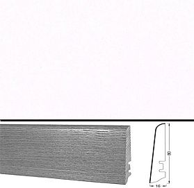 Плинтус шпонированный Tecnorivest Белый гладкий 80х16, 1 м.п.